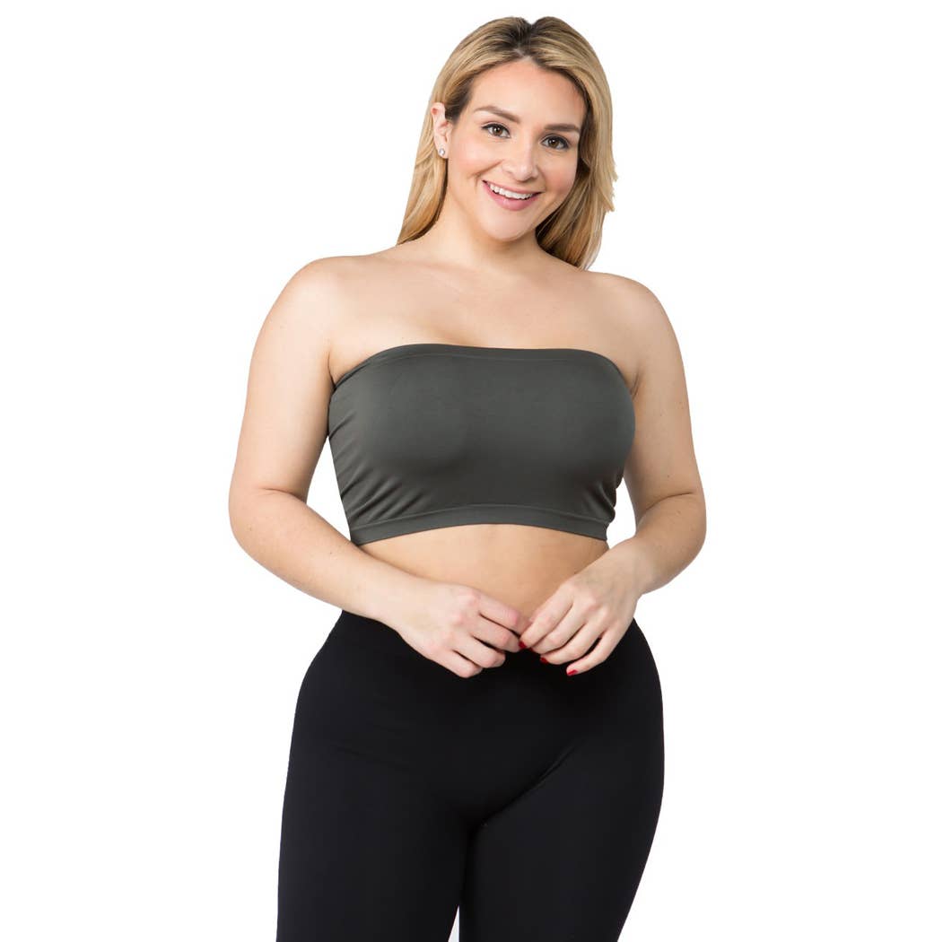 K.Lee Seamless - Wholesale Knit Top - Women's - Bandeau Tube Top Plus9
