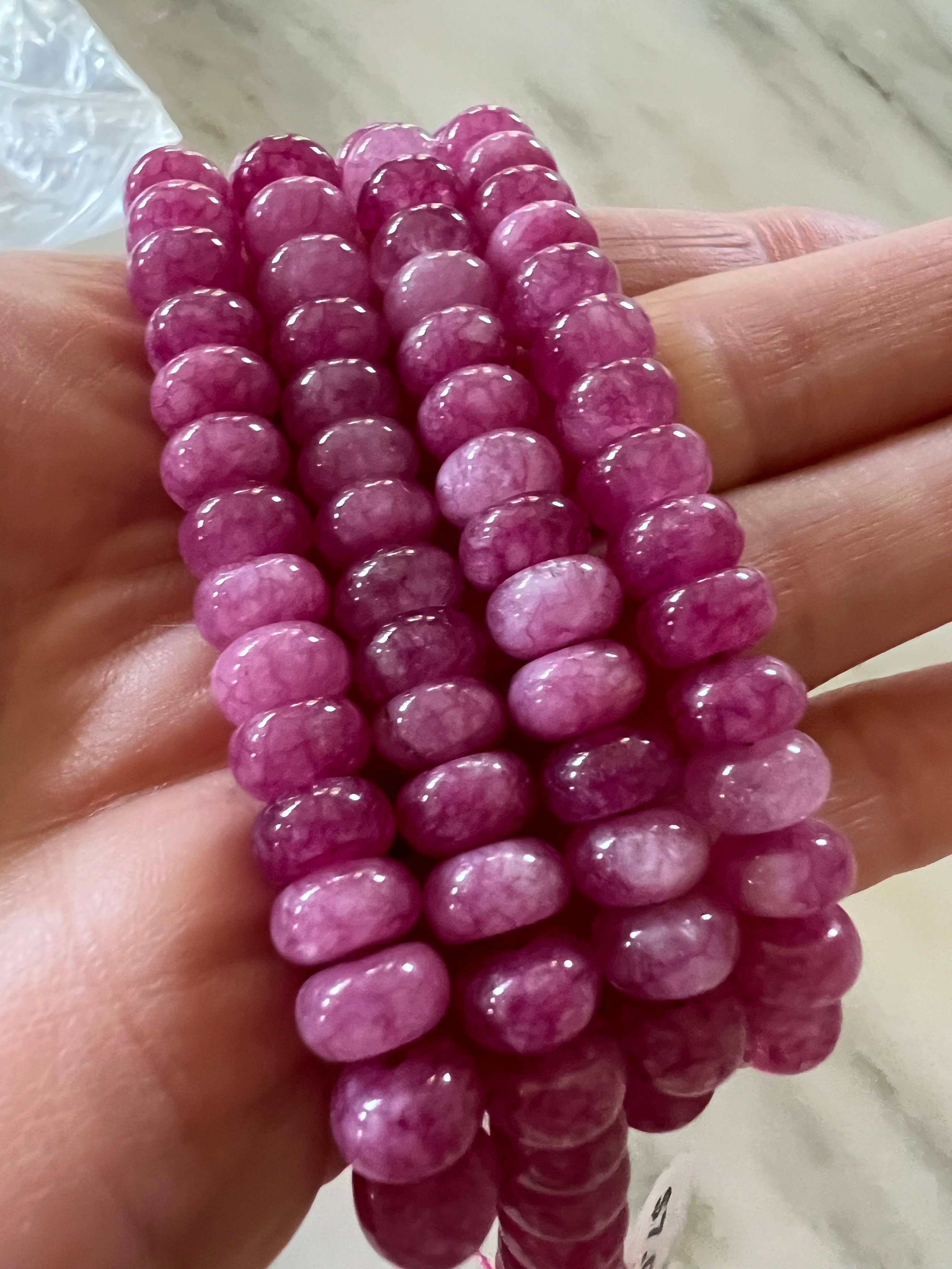 Sonya Renee Jewelry - Wholesale Beaded/Pearl Necklace - Lilly Gemstone Bead Necklace multi-color 8mm opals jade 53