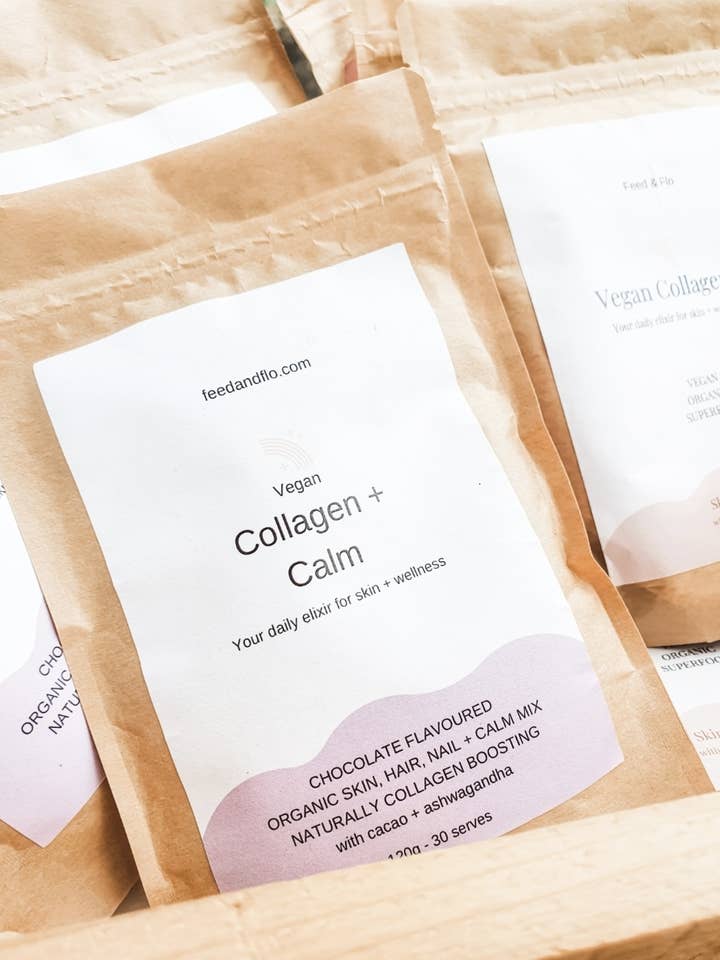 Vegan Collagen + Calm superfood mix for wholesale by Feed and Flo