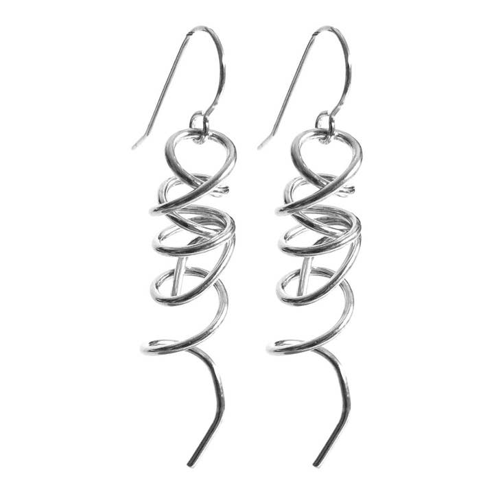 Boucle d'oreille enroulée avec queue pour la vente par Rina Young Jewelry