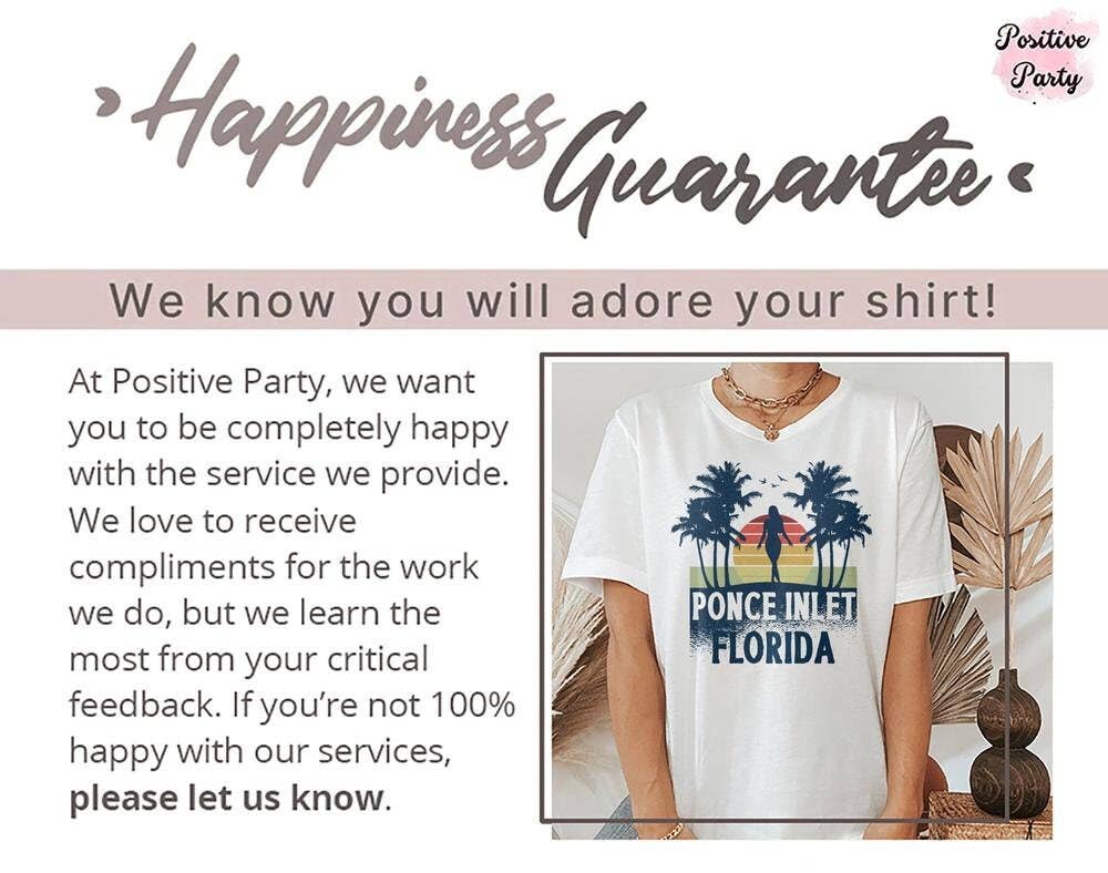 PositiveParty - Wholesale Screen Printed T-Shirt - Women's - Ponce Inlet Florida Shirt, Ponce Inlet Florida Gift9