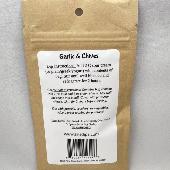 SnS Dips - Wholesale Dip - Garlic & Chive Dip Mix1