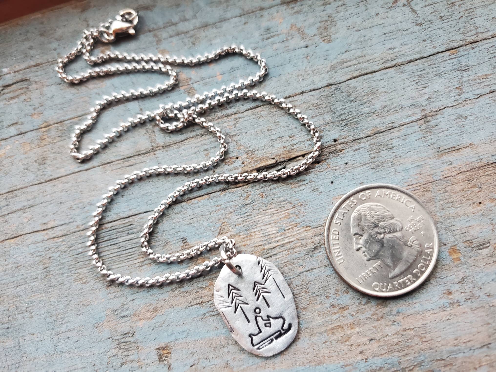 Kathryn's Collection - Vente Colliers à pendentif - Collier Motoneige, Fait Main avec Estampage4