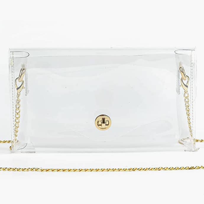 Mavi Bandz - Wholesale Crossbody bag – Women's - Clear Crossbody Stadium Concert Purse Gold Adjustable Chain1