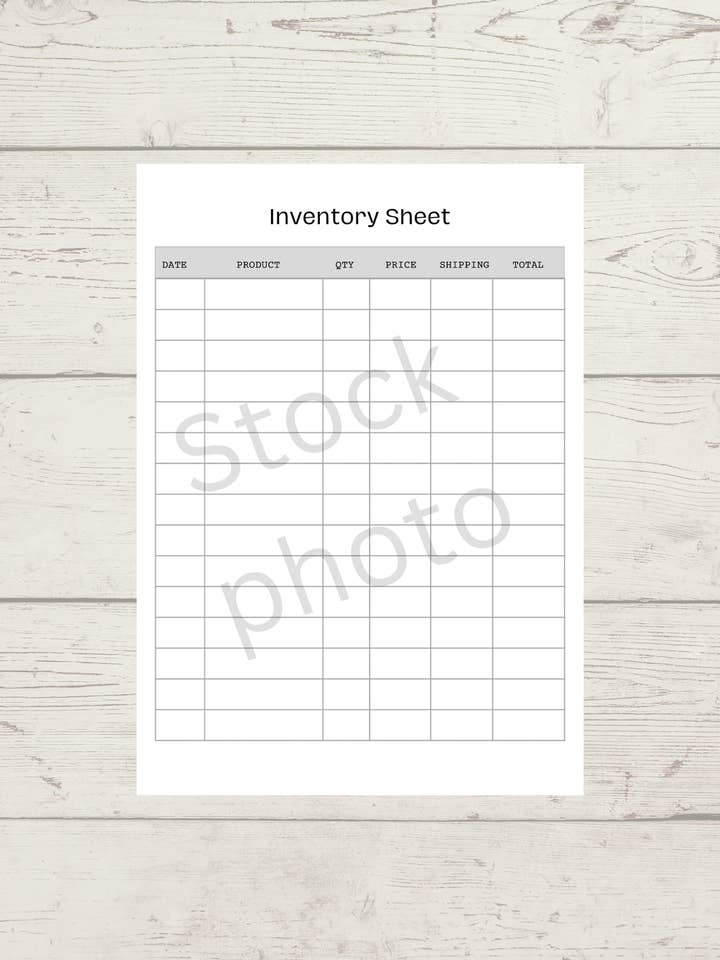 X50 Inventory Sheets for wholesale by Ted @ Bea
