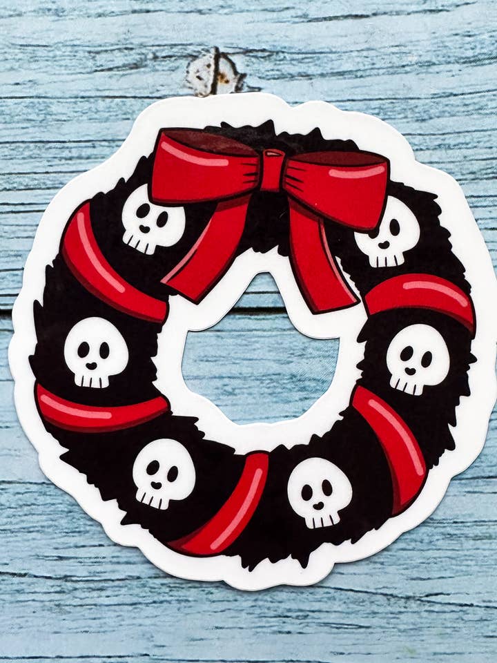 Autocollant de Noël en vinyle | Guirlande de Noël gothique pour la vente par Melanie Feltham Art