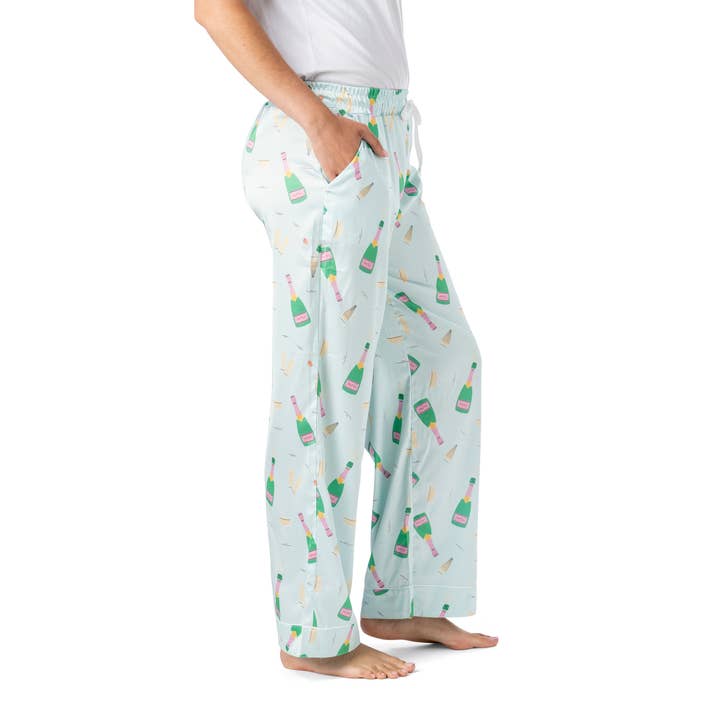 DM Merchandising - Wholesale Sleepwear Bottom - Women's - Hello Mello Boots & Bubbles Satin Pajama Pant Open Stock1