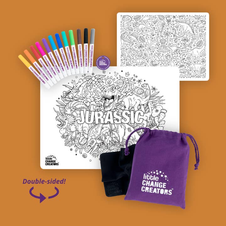 JURASSIC | Re-FUN-ableâ„¢ Dinosaur Colouring + Doodle Mat for wholesale by Little Change Creators