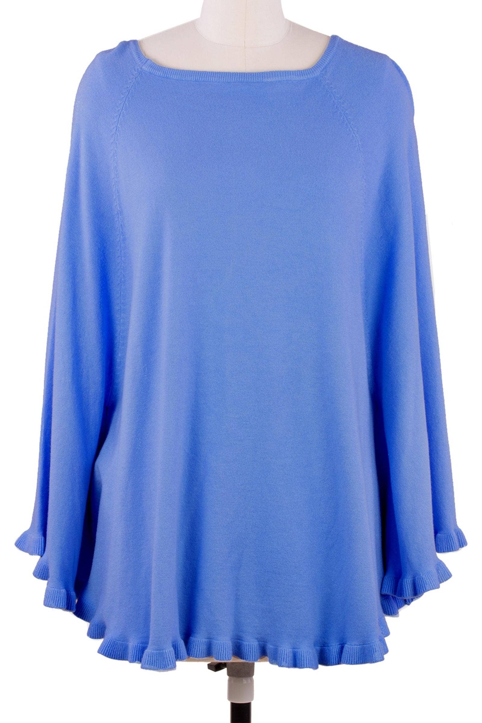 SAACHI - Wholesale Poncho - Women's - Talia Ruffled Hem Poncho Sweater8