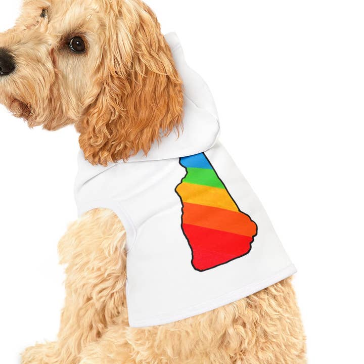 Regenbogen-Haustier-Hoodie New Hampshire - Weiß für den Großhandel von Oceane's Echo