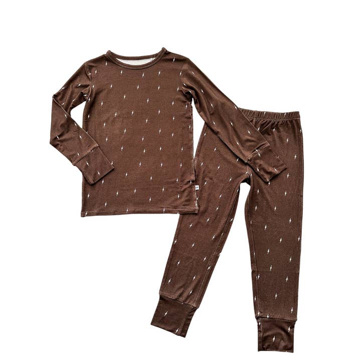 Set de pijama de dos piezas - Brown Lightning para venta al por mayor de Harp Angel Boutique