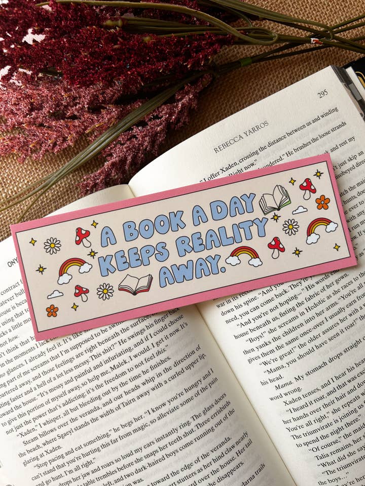 A Book A Day Traditional Bookmark for wholesale by The Bookish Bird Co.