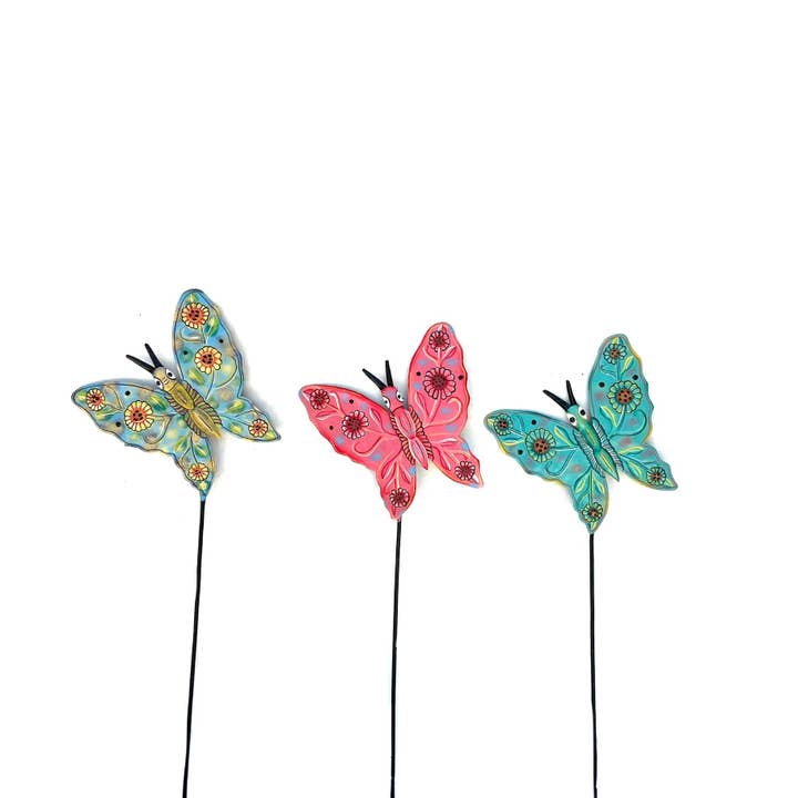 Set Of 3 Butterflies Garden Stake for wholesale by Papillon Wholesale