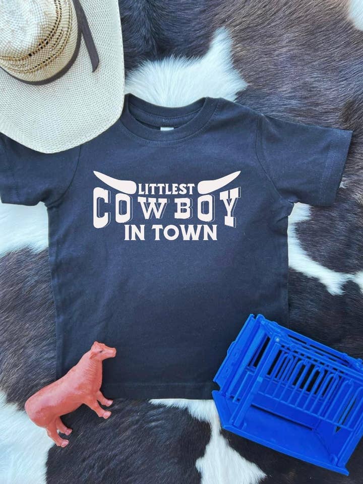 Buckin Baby Wholesale - Wholesale Screen Printed T-Shirt - Kids - Littlest Cowboy in town0