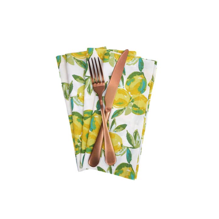 90 West Linen Co. - Wholesale Dinner & Cloth Napkin - Lemon Grove Cloth Napkins, Set of 49
