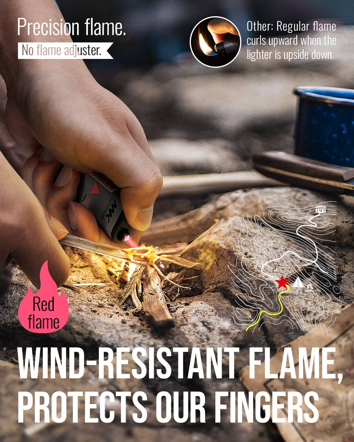 MK Lighter Company – Engroshandel Lighter – MK Lighter Trail Blazer-serien, vindbestandig, lommetænder6