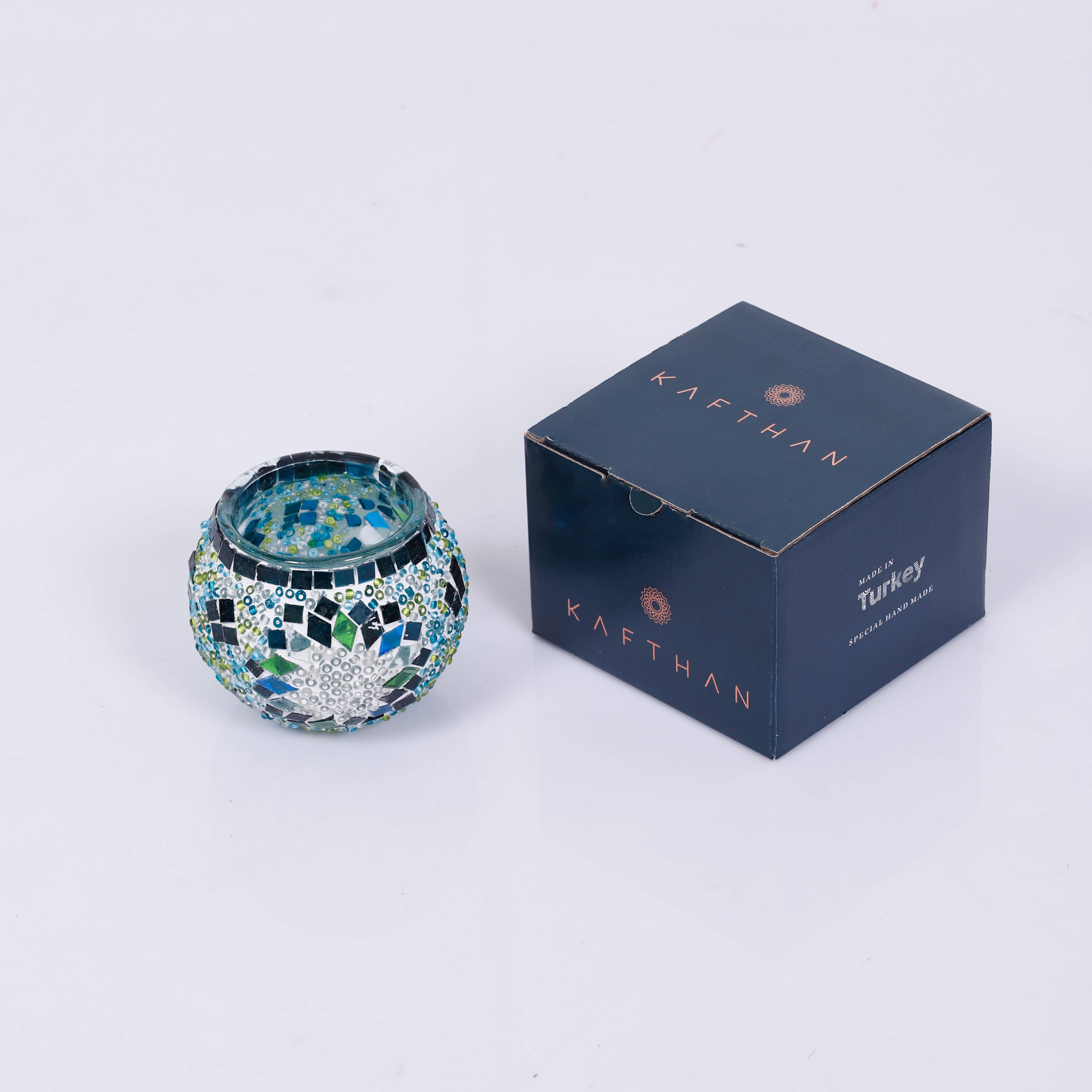 KAFTHAN - Wholesale Candle Holder - Large Mosaic Glass Candle Holders | Christmas Holiday Decor11
