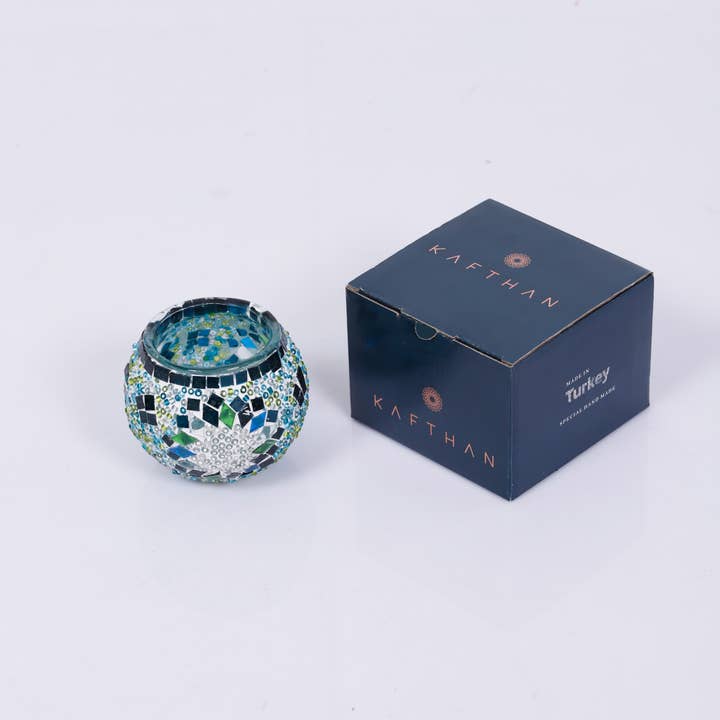 KAFTHAN - Wholesale Candle Holder - Large Mosaic Glass Candle Holders | Christmas Holiday Decor11