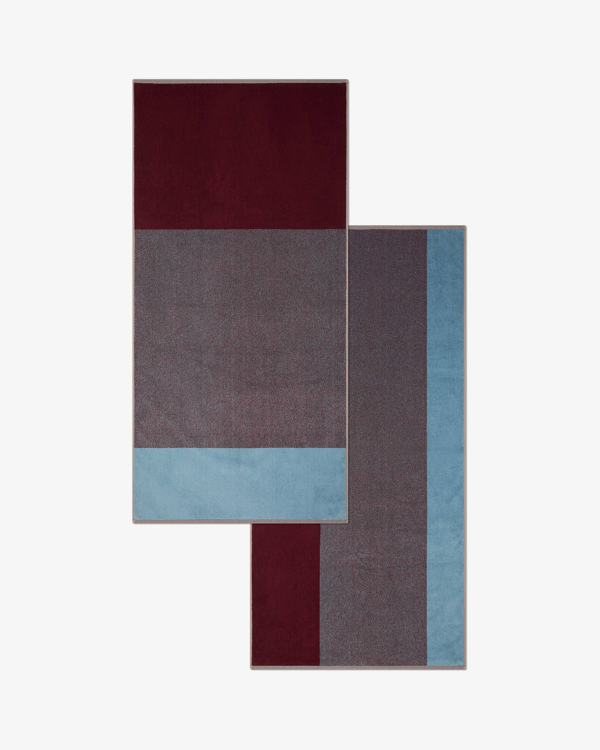 Bleu ciel Bordeaux Set de serviettes de bain Blend Sky Blue Bordeaux (2 pièces) en vente sur Faire6