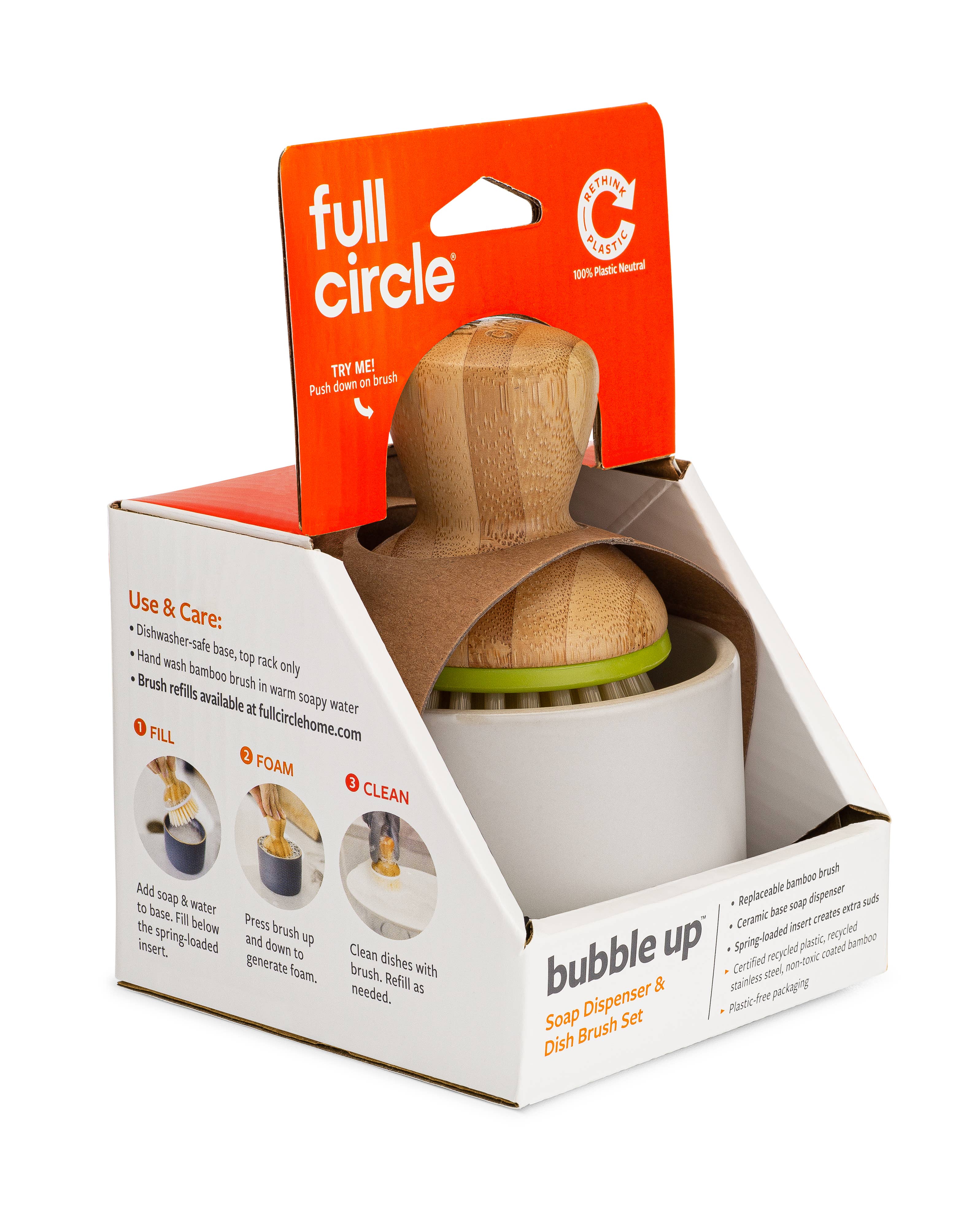 Full Circle Home - Wholesale Cleaning Brush - Bubble Up Dish Brush Set3