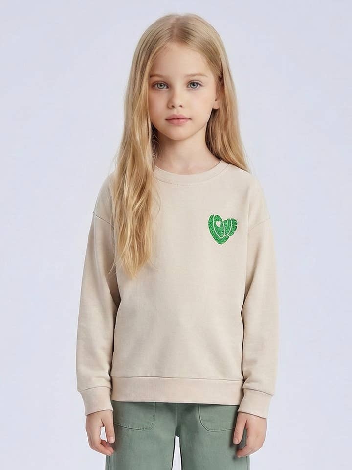 Cotton sweatshirt with glitter design for girls for wholesale by MINI MIGNON PARIS