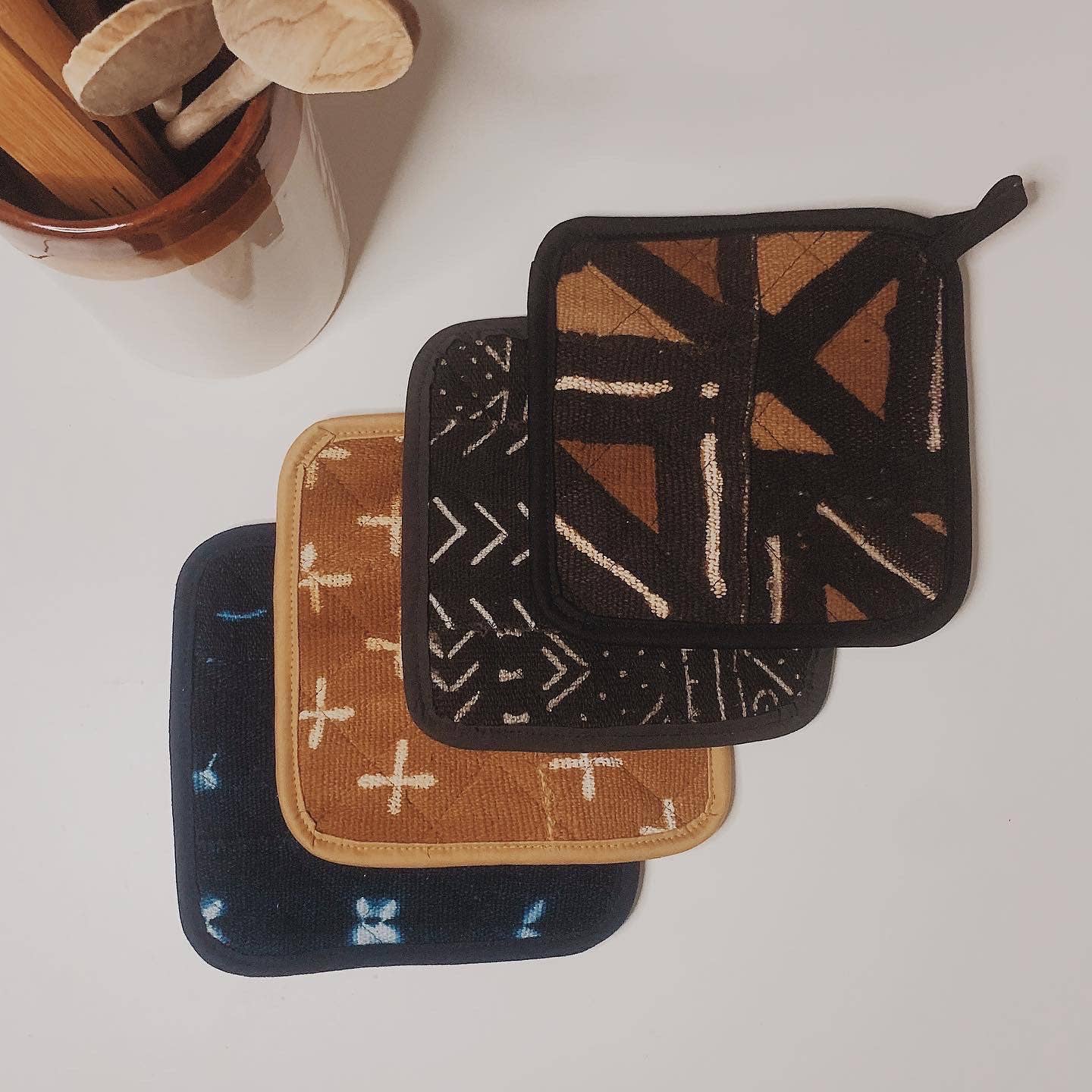 Made - Wholesale Oven Mitt/Pot Holder - Mudcloth Hot Pads1