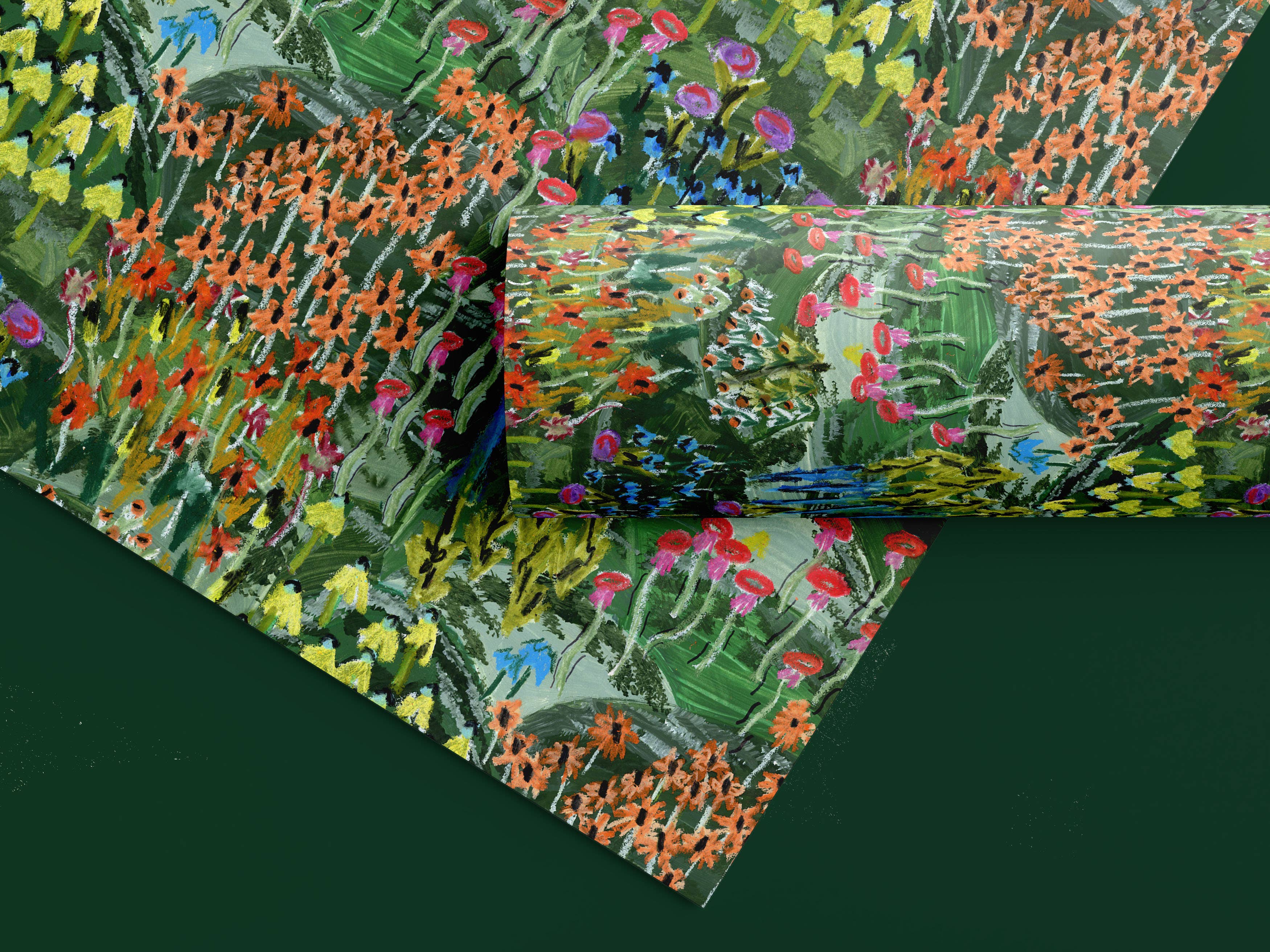 Rebecca Joy Ltd - Wholesale Flat Wrap - Flower Fields | Single Sheet Wrapping Paper | Hand Painted1