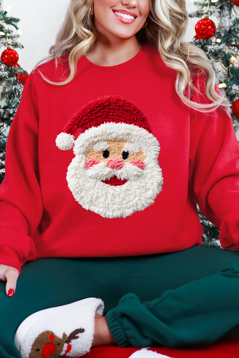 Wholesale Accessory Market - Wholesale Graphic Sweatshirt - Women's - Faux Yarn Stitched With Cheer Santa Heavy Blend Crew Sweatshirt4