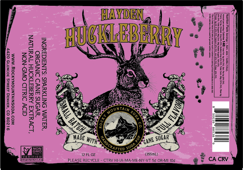 Rocky Mountain Soda - Wholesale Soda/Carbonated Drink - Hayden Huckleberry Soda Pop (BOTTLES ONLY)1
