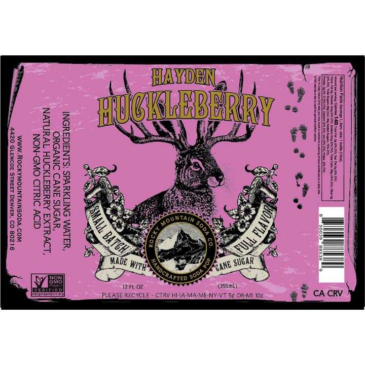 Rocky Mountain Soda - Wholesale Soda/Carbonated Drink - Hayden Huckleberry Soda Pop (BOTTLES ONLY)1