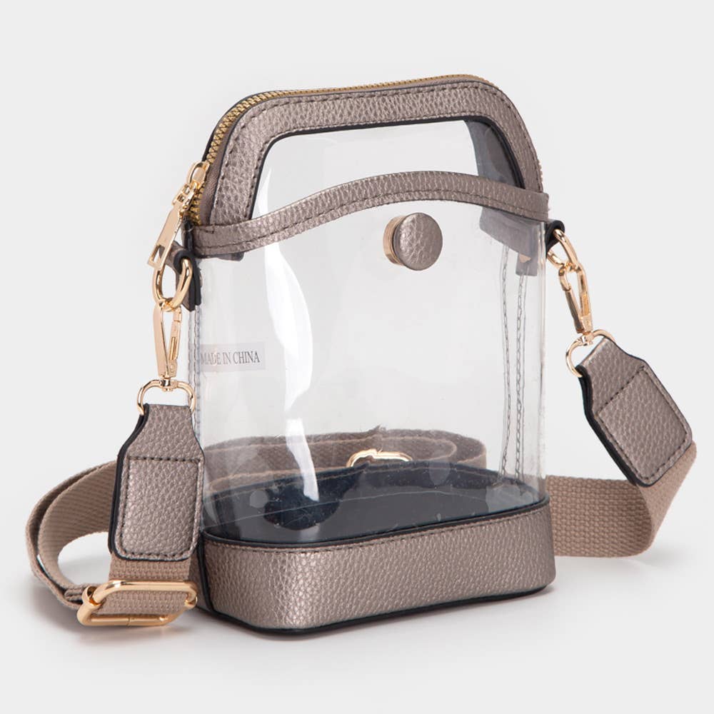 Sensibling Corp. - Wholesale Crossbody Bag - Women's - Solid Faux Leather Transparent Crossbody Bag6