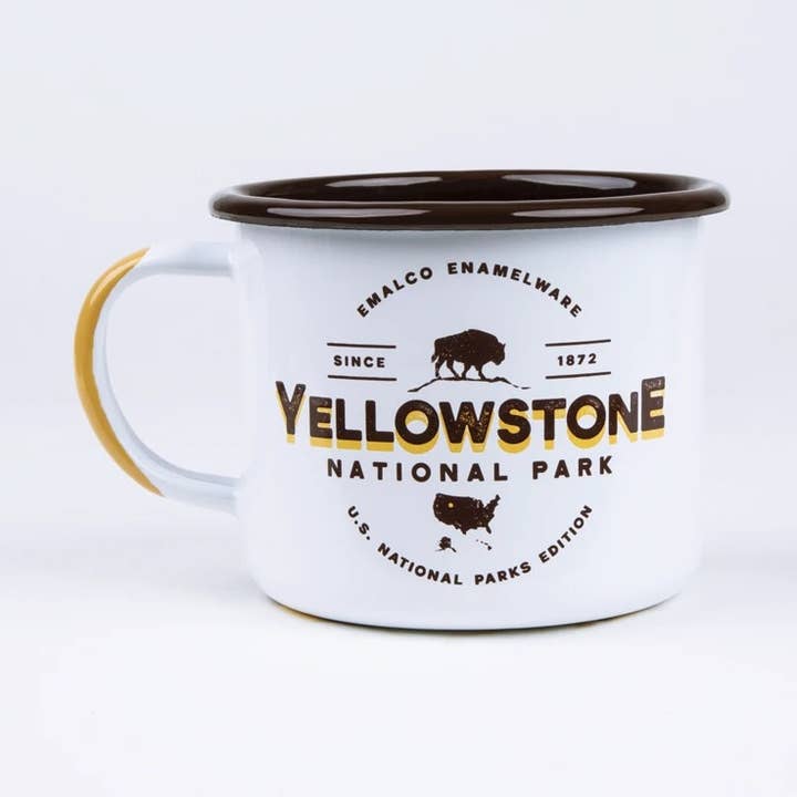 Tazza da campeggio Yellowstone da 22 once | PARCHI NAZIONALI DEGLI STATI UNITI per la vendita all'ingrosso da parte di Emalco Enamelware