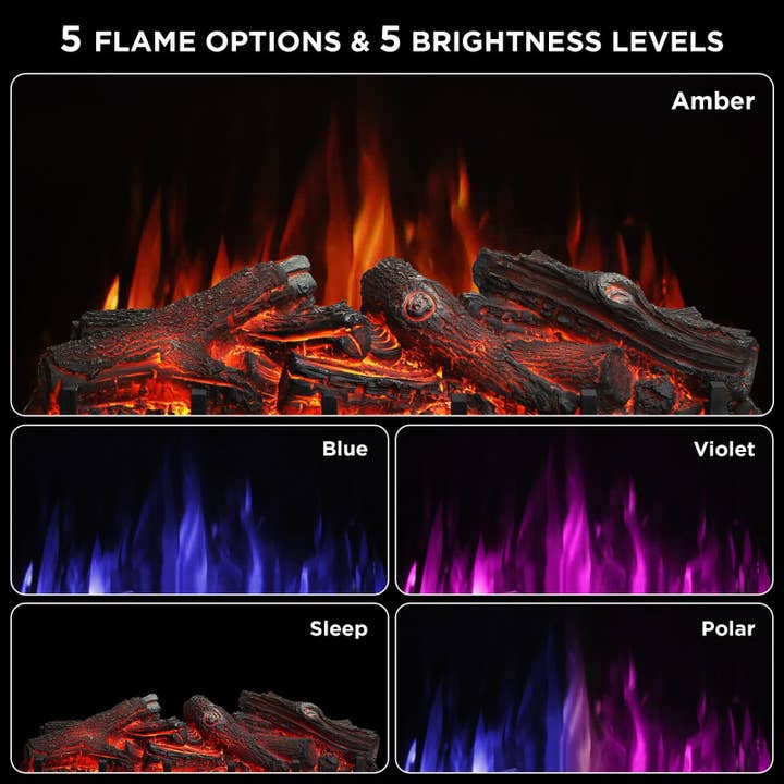 TURBRO - Wholesale Fireplace Screen - Eternal Flame EF26-LG Smart Electric Fireplace Logs, WiFi Enabled12