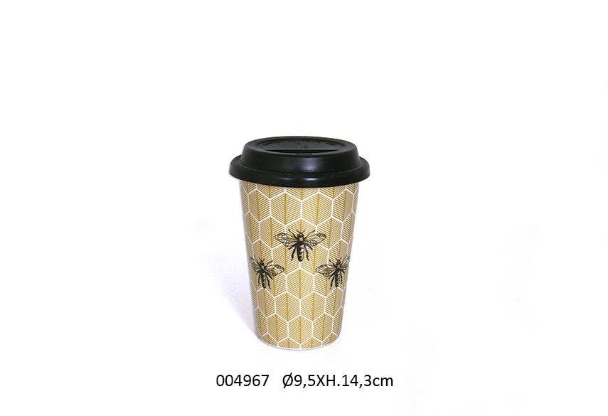 Faye - Wholesale Insulated Mug/Tumbler - 'Honey' Travel Mug Ø9.5 X H.14.3 cm