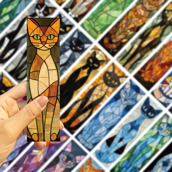 Magnifique Hearts - Wholesale Bookmark - Cat-Themed Stained Glass Style Bookmarks – Artful Markers