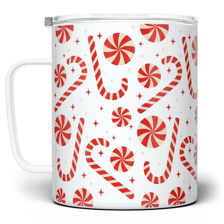 Candy Cane Christmas Travel Mug, Cute Festive Holiday Gifts for wholesale by Loftipop