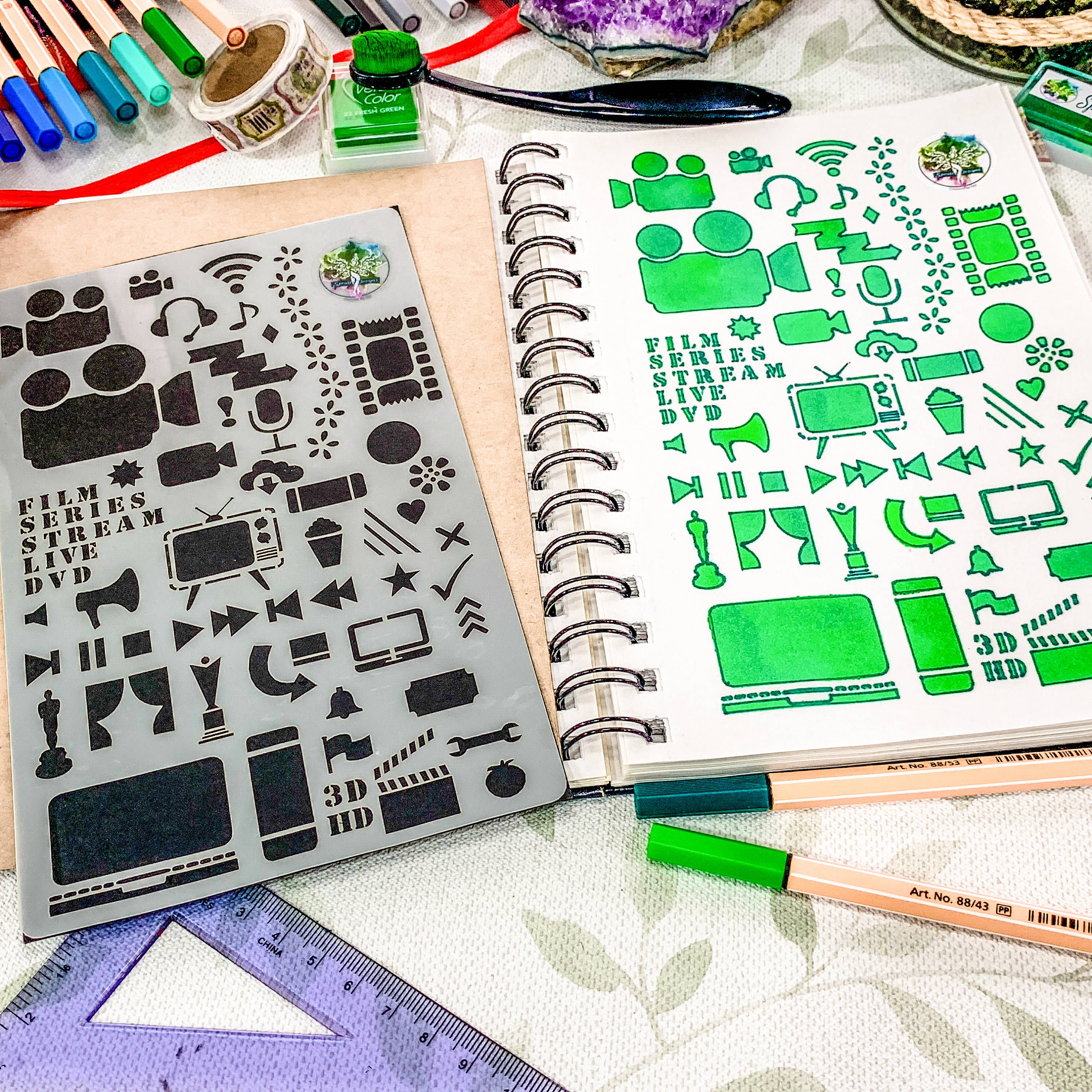 Spratt's Designs – wholesale Stencil/craft die – Film & TV Journal Stencil for Series Planning and Crafts9