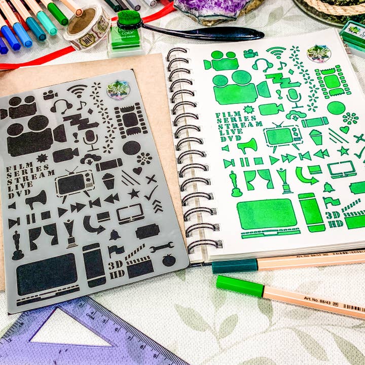 Spratt's Designs – wholesale Stencil/craft die – Film & TV Journal Stencil for Series Planning and Crafts9
