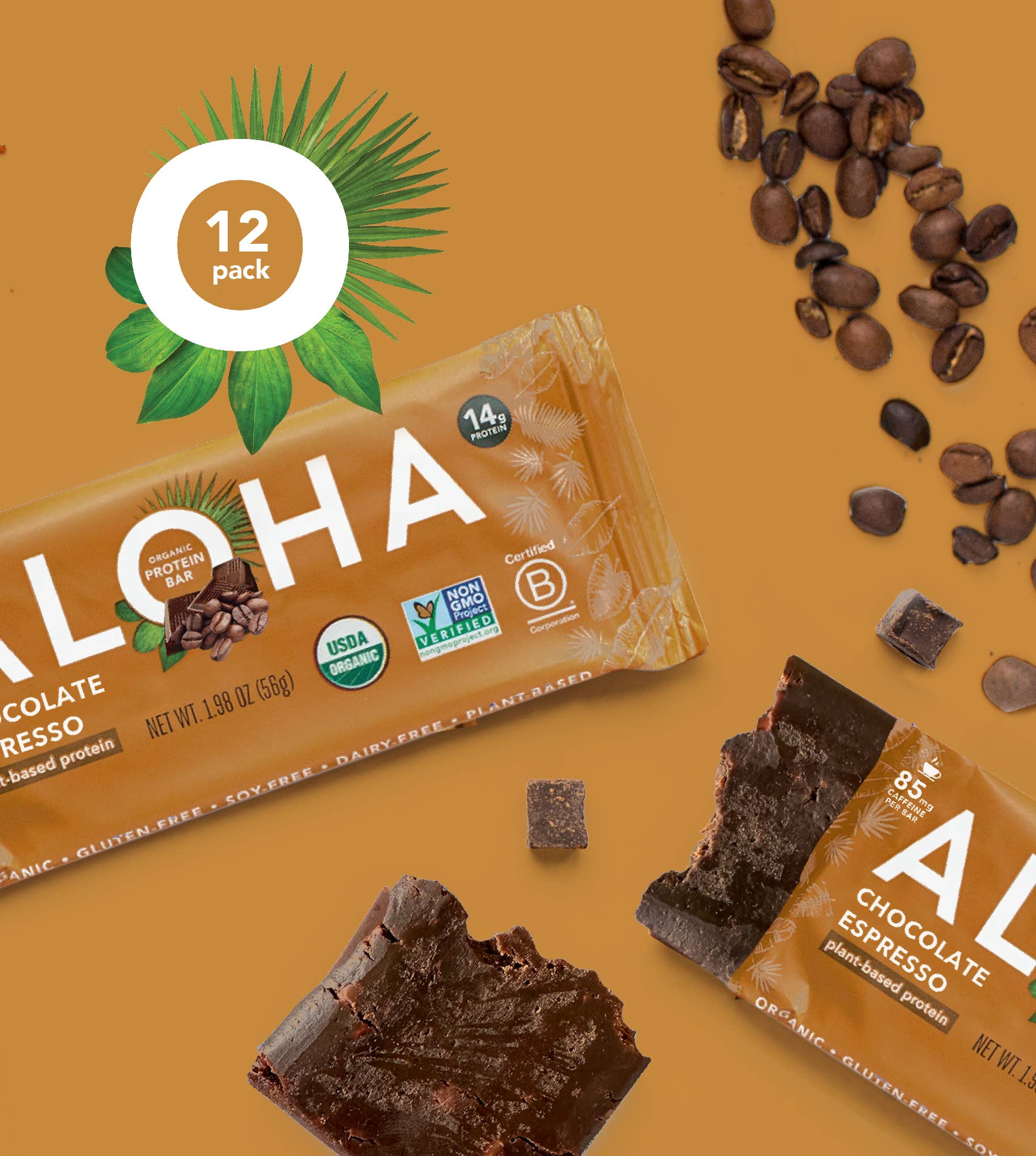 Aloha - Wholesale Snack Bar - Chocolate Espresso Protein + Caffeine Bar1