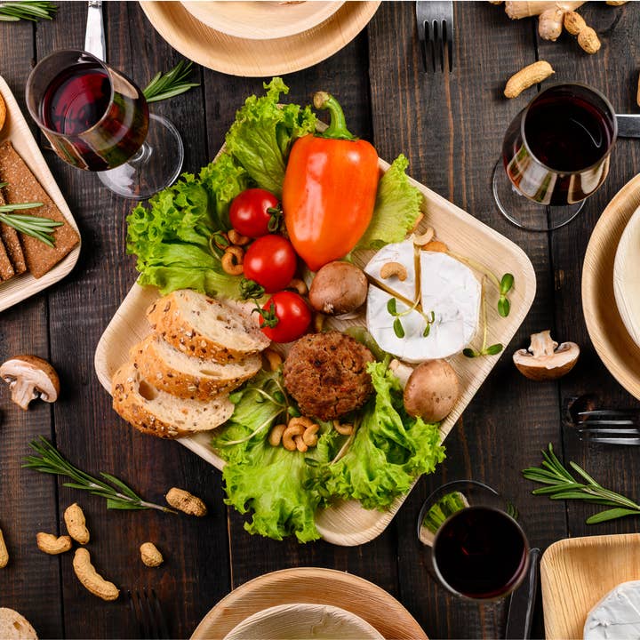 Earthiest – wholesale Disposable plate – Palm Leaf Plates 8 Inch. Square Bamboo Disposable Plates5