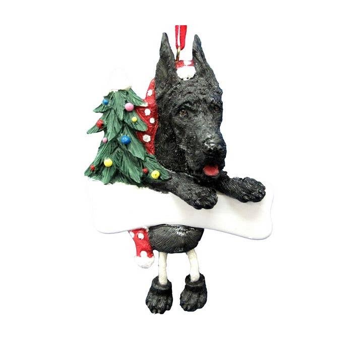 Great Dane, Sort Dinglende Hund Ornament for engroshandel hos E&S Pets