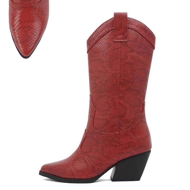 Mars Sky Shoes Wholesale - Wholesale Cowboy Boots - Women's - Soda Women Stacked Heel Western Cowboy Knee High Boots