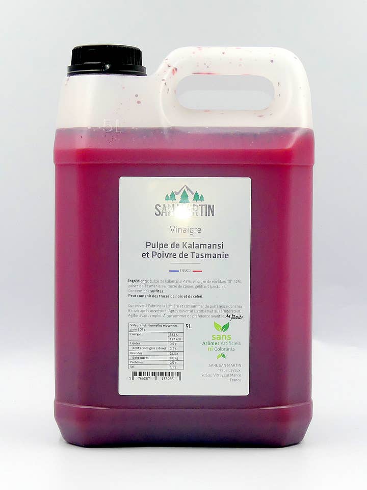 Kalamansi Pulp Vinegar and Tasmanian Pepper 5L for wholesale by JEAN DE VELAS