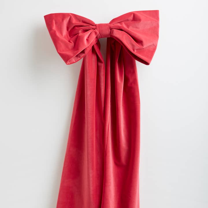 Oversized Handmade Hot Pink Velvet Bow - Christmas Decor for wholesale by Kika Bespoke
