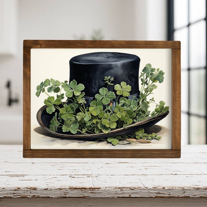 SP3164 - Gerahmter Druck mit Glücklichem Koboldhut für den Großhandel von Buckeye Craft Co.