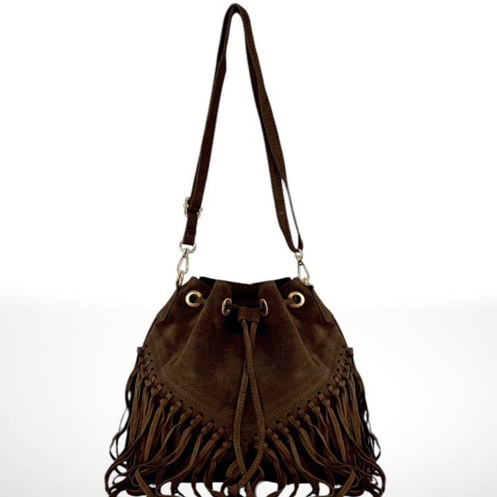 ITALIAN'S LEATHER - Wholesale Shoulder Bag - Women's - Emanuela Suede Leather Bag 22041926