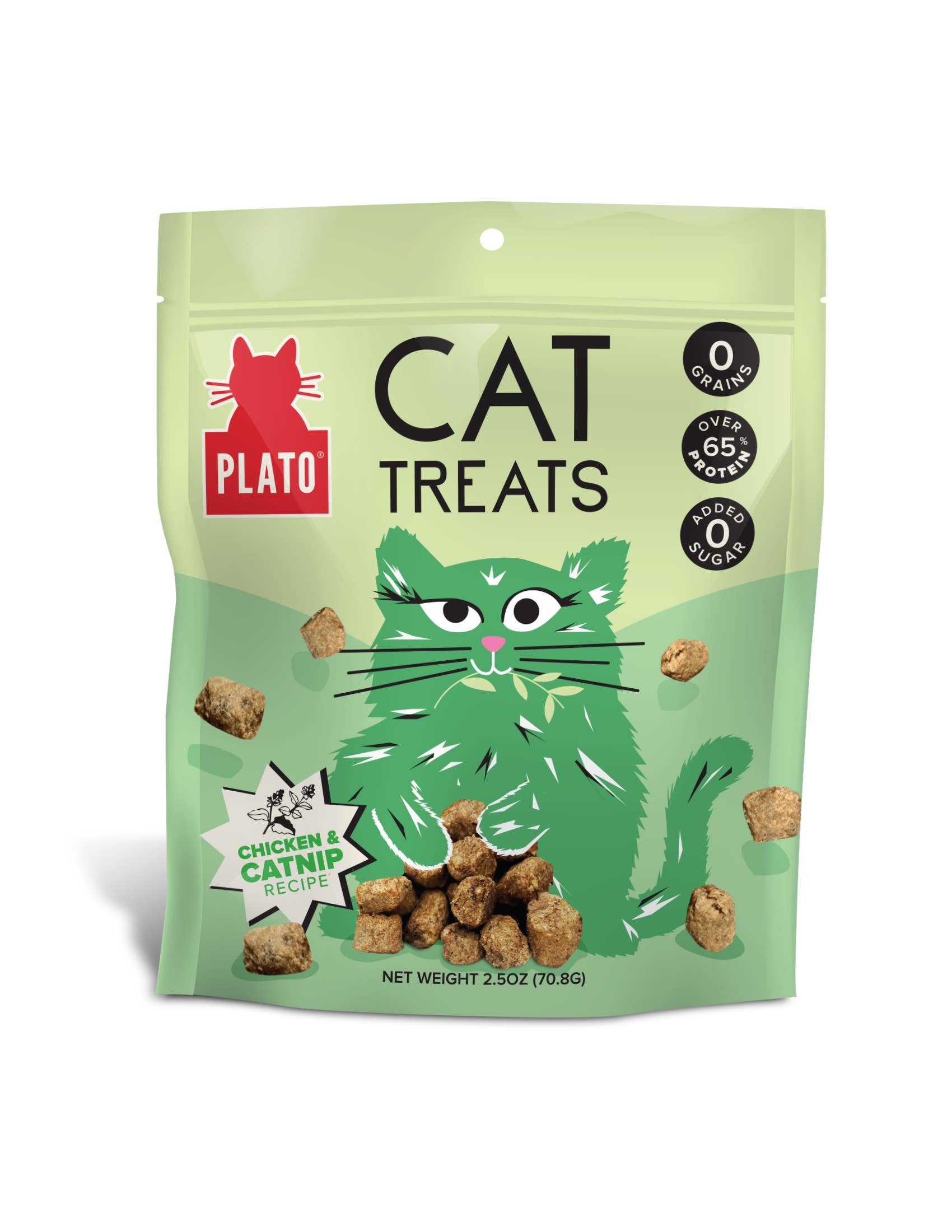 Pet Palette Distribution - Wholesale Pet Treats - Cat - Plato Air-Dried Cat Treats Chicken with Catnip Recipe 2.5oz