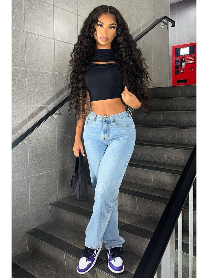 Blue Denim Extra Long Straight Leg Jeans - Blaise for wholesale on Faire