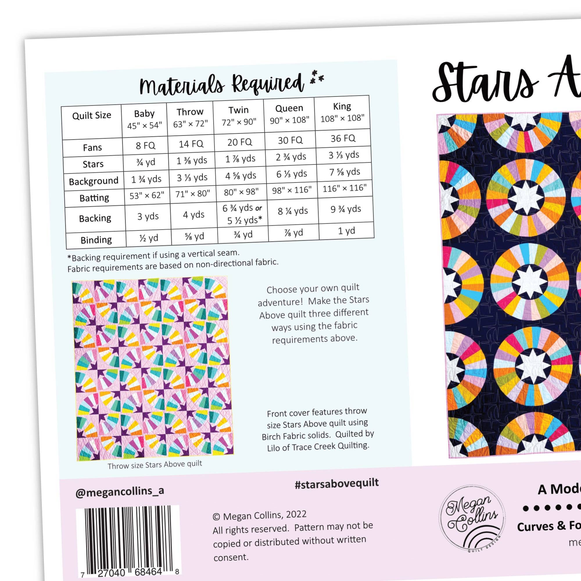 Megan Collins Quilt Design - Wholesale Craft Sewing Kit - Stars Above Quilt Pattern1