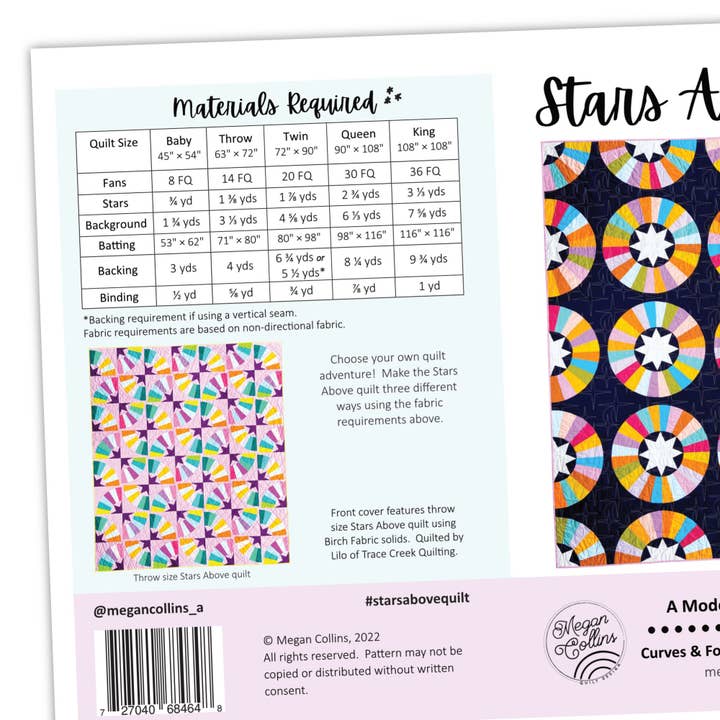 Megan Collins Quilt Design - Wholesale Craft Sewing Kit - Stars Above Quilt Pattern1